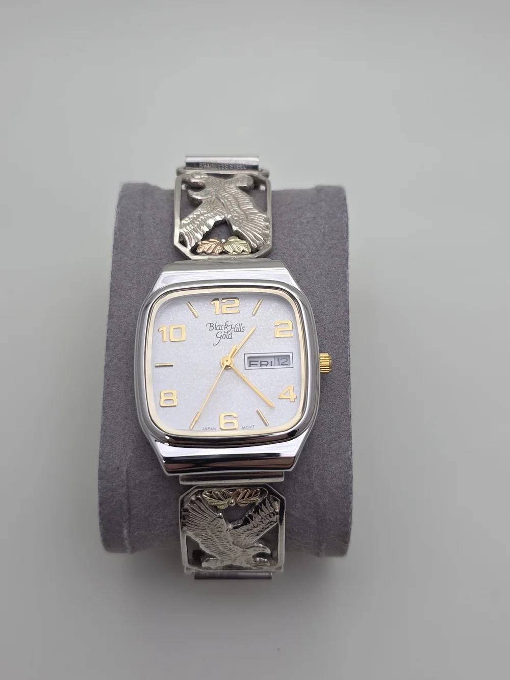 Black Hills Gold Silver-Tone Watch with Gold Accents